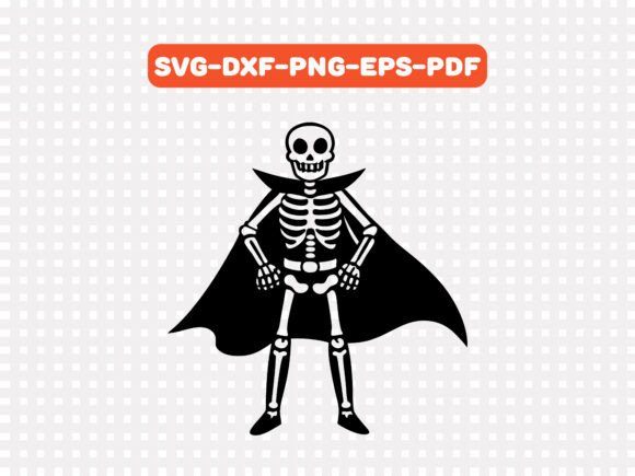 Funny Skeleton Superhero SVG Vector