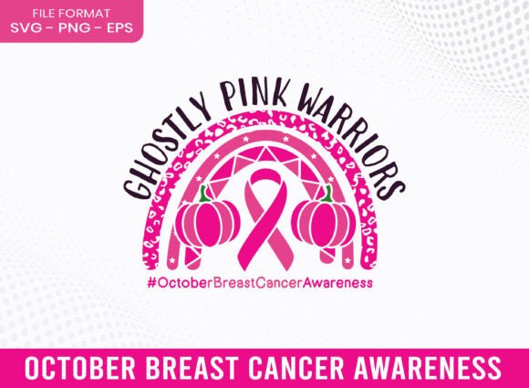 Ghostly Breast Cancer Awareness SVG
