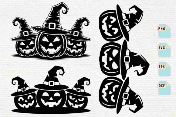Halloween Pumpkin Witch Hat SVG
