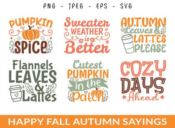 Happy Fall Pumpkin Leaf Vibe Sayings SVG