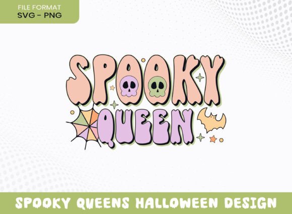 Spooky Queen Groovy Halloween Season SVG